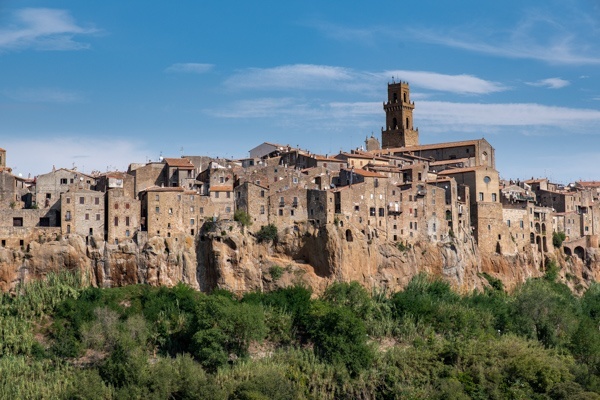 Blick auf Pitigliano in der Toskana