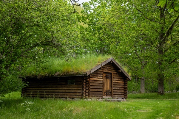 Grasbedecktes Haus in Konga