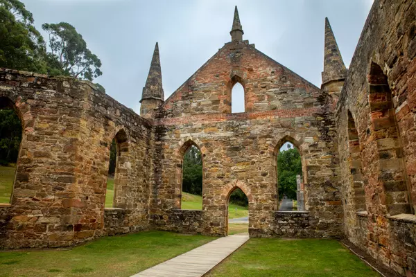 Kirchenruine in Port Arthur, Tasmanien