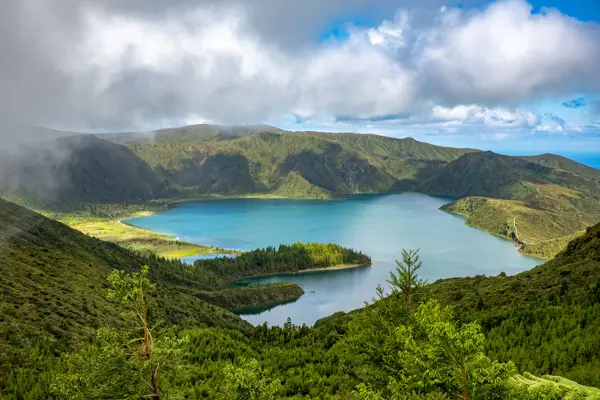 Blick auf Sete Cidades auf der Insel Sao Miguel, Azoren