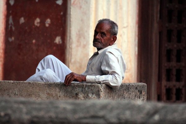 Dorfbewohner des ehemaligen Fürstenstaats Alipura, Madhya Pradesh, Indien