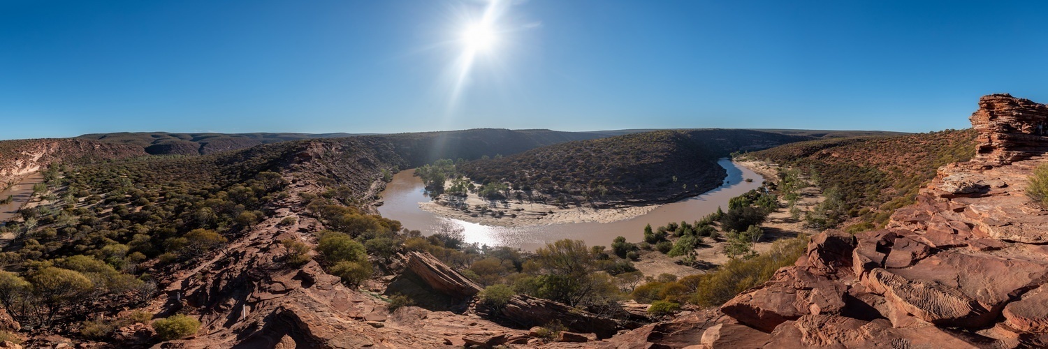 Wanderung durch den Kalbarri Nationalpark, Blick vom Nature Window ins Tal, Westaustralien